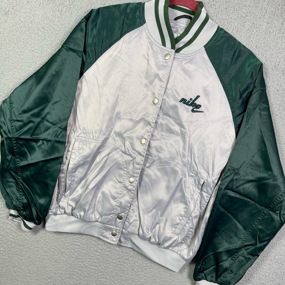 Nike Green and Silver Bomber Jacket sz S